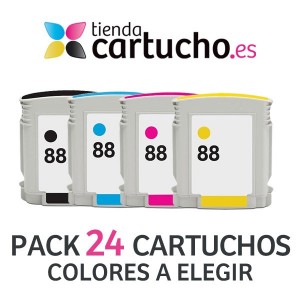 PACK 24 (ELIJA COLORES) CARTUCHOS DE TINTA HP 88XL REMANUFACTURADOS PREMIUM PERTENENCIENTE A LA REFERENCIA Cartouches d'encre HP 88 / 88XL