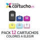 PACK 12 (ELIJA COLORES) CARTUCHOS COMPATIBLES HP 363