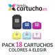 PACK 18 (ELIJA COLORES) CARTUCHOS COMPATIBLES HP 363