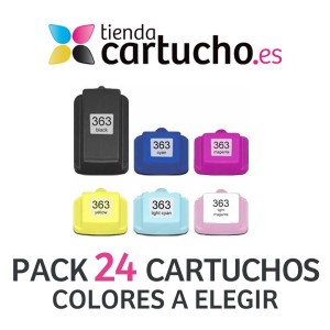 PACK 24 (ELIJA COLORES) CARTUCHOS COMPATIBLES HP 363 PARA LA IMPRESORA Cartouches d'encre HP Photosmart D6100