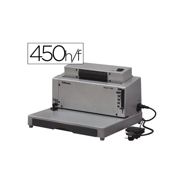 Encuadernadora electrica para espiral fellowes e-200r perfora 20 h encuaderna hasta 450 h paso 5:1. Encuadernadora electrica para espiral fellowes e-200r perfora 20 h encuaderna hasta 450 h paso 5:1.