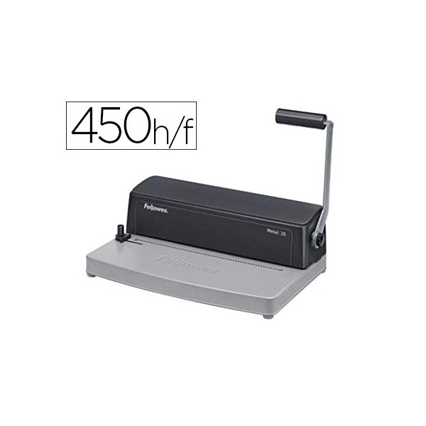 Encuadernadora para espiral fellowes metal 25 perfora 10 hojas tamaño a4 encuaderna hasta 450 hojas paso 5:1. Encuadernadora para espiral fellowes metal 25 perfora 10 hojas tamaño a4 encuaderna hasta 450 hojas paso 5:1.