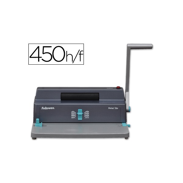 Encuadernadora para espiral fellowes metal 50r perfora 12 hojas tamaño a4 paso 5:1 encuaderna 450 hojas. Encuadernadora para espiral fellowes metal 50r perfora 12 hojas tamaño a4 paso 5:1 encuaderna 450 hojas.