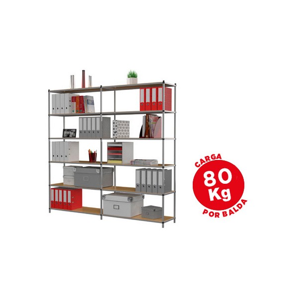 Estanteria fast-paperflow metalica 6 estantes 80 kg por estante 200x100x35 cm modulo adicional. Estanteria fast-paperflow metalica 6 estantes 80 kg por estante 200x100x35 cm modulo adicional.