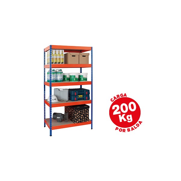 Estanteria metalica ar storage 180x90x45 cm 5 estantes 200kg por estante bandejas de maderasin tornillos azul naranja. Estanteria metalica ar storage 180x90x45 cm 5 estantes 200kg por estante bandejas de maderasin tornillos azul naranja.