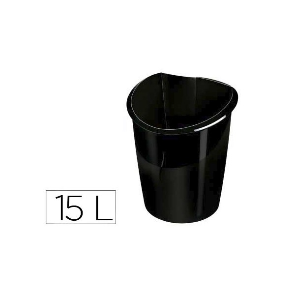 Papelera plastico cep ellypse negra 318x278x380 mm. Papelera plastico cep ellypse negra 318x278x380 mm.