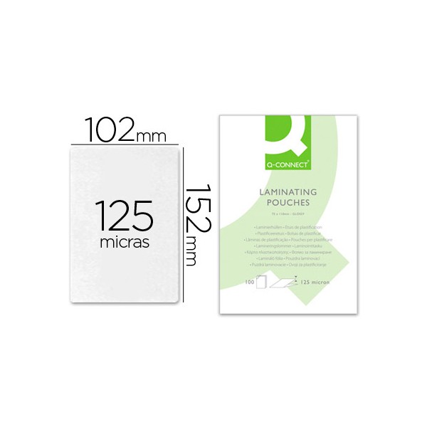 Bolsa de plastificar q-connect 102 x 152 mm 125 mc carnet de futbol caja de 100 unidades. Bolsa de plastificar q-connect 102 x 152 mm 125 mc carnet de futbol caja de 100 unidades.