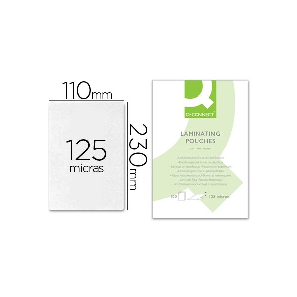 Bolsa de plastificar q-connect 110 x 230 mm 125 mc carnet de conducir caja de 100 unidades. Bolsa de plastificar q-connect 110 x 230 mm 125 mc carnet de conducir caja de 100 unidades.