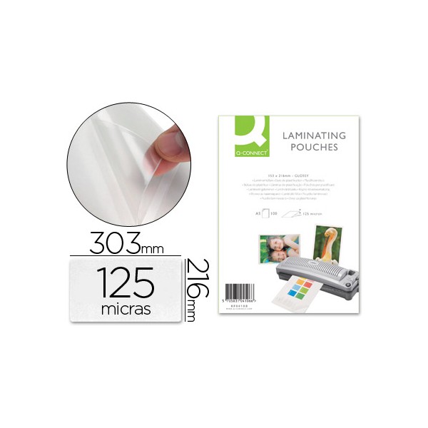 Bolsa de plastificar q-connect 303 x 216 mm 125 mc din a4 autoadhesivas caja de 25 unidades. Bolsa de plastificar q-connect 303 x 216 mm 125 mc din a4 autoadhesivas caja de 25 unidades.