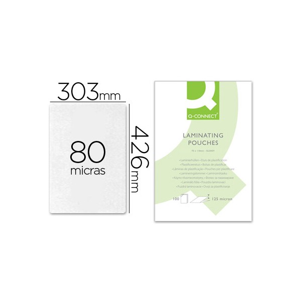 Bolsa de plastificar q-connect 303 x 426 mm 80 mc din a3 caja de 100 unidades. Bolsa de plastificar q-connect 303 x 426 mm 80 mc din a3 caja de 100 unidades.