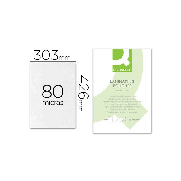 Bolsa de plastificar q-connect 303 x 426 mm 80 mc din a3 mate caja de 100 unidades. Bolsa de plastificar q-connect 303 x 426 mm 80 mc din a3 mate caja de 100 unidades.