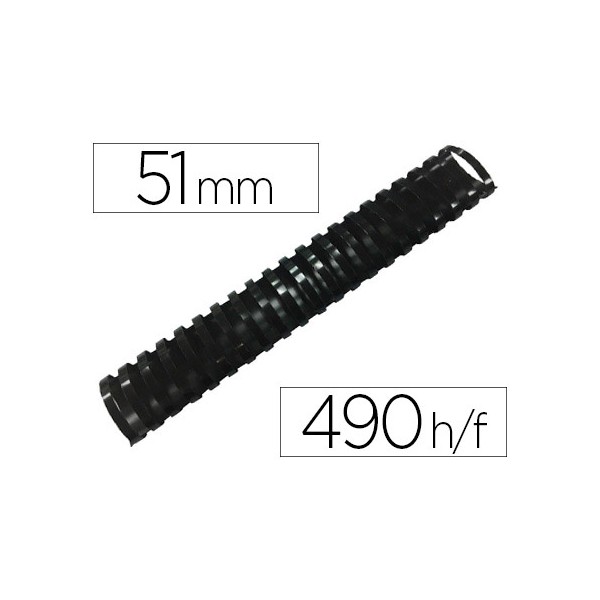 Canutillo q-connect ovalado 51 mm plastico negro capacidad 490 hojas caja de 10 unidades. Canutillo q-connect ovalado 51 mm plastico negro capacidad 490 hojas caja de 10 unidades.