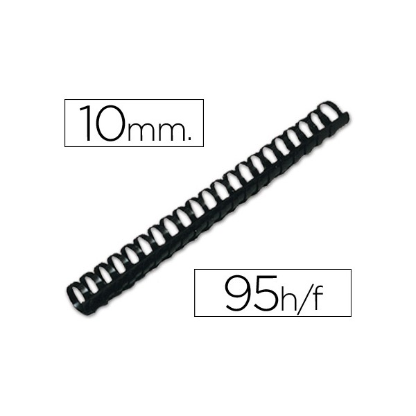 Canutillo q-connect redondo 10 mm plastico negro capacidad 95 hojas caja de 100 unidades. Canutillo q-connect redondo 10 mm plastico negro capacidad 95 hojas caja de 100 unidades.