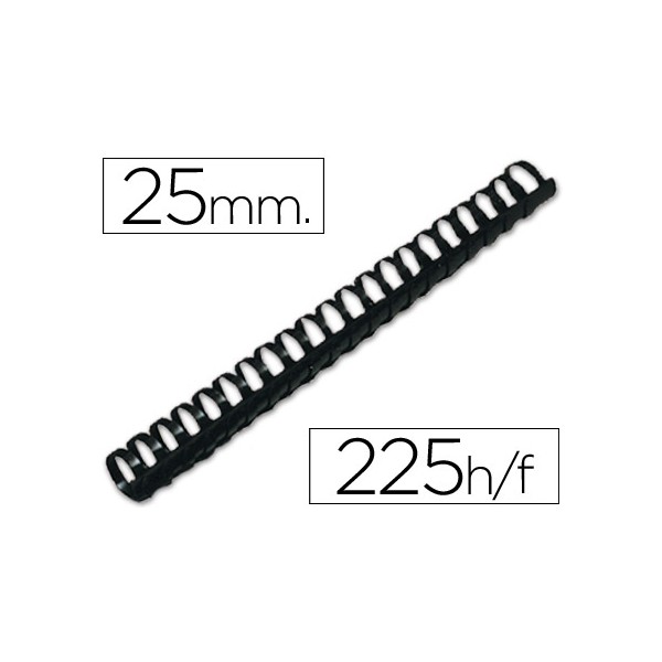 Canutillo q-connect redondo 25 mm plastico negro capacidad 225 hojas caja de 50 unidades. Canutillo q-connect redondo 25 mm plastico negro capacidad 225 hojas caja de 50 unidades.