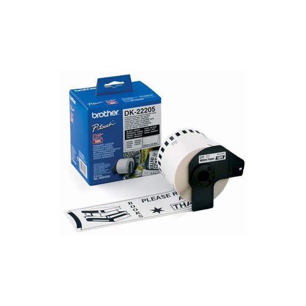 Cinta de papel continuo brothe brother dk-22205 para impresoras de etiquetas ql. Cinta de papel continuo brothe brother dk-22205 para impresoras de etiquetas ql.