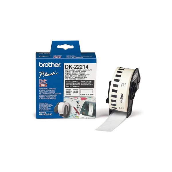Cinta de papel continuo brother dk-22214 para impresoras de etiquetas ql. Cinta de papel continuo brother dk-22214 para impresoras de etiquetas ql.