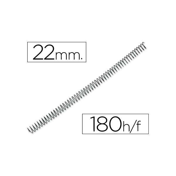 Espiral metalico q-connect 56 4:1 22mm 1,2mm caja de 100 unidades. Espiral metalico q-connect 56 4:1 22mm 1,2mm caja de 100 unidades.