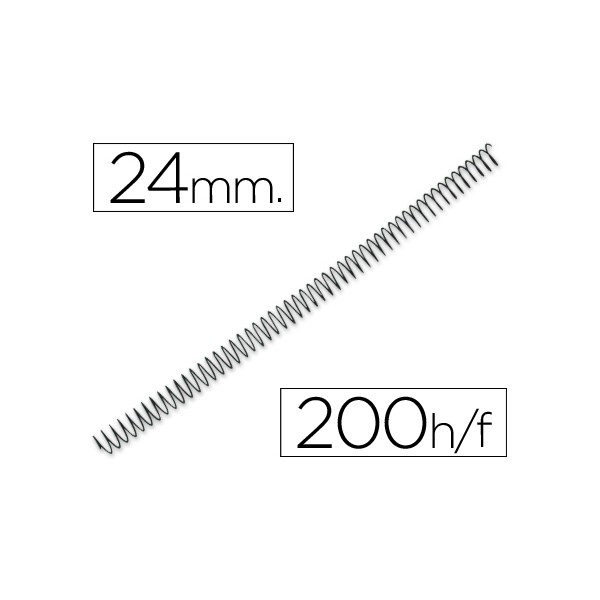 Espiral metalico q-connect 56 4:1 24mm 1,2mm caja de 100 unidades. Espiral metalico q-connect 56 4:1 24mm 1,2mm caja de 100 unidades.