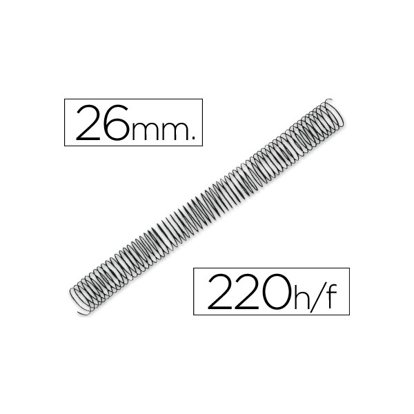 Espiral metalico q-connect 56 4:1 26mm 1,2mm caja de 50 unidades. Espiral metalico q-connect 56 4:1 26mm 1,2mm caja de 50 unidades.