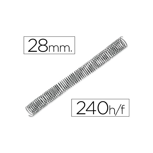 Espiral metalico q-connect 64 5:1 28mm 1,2mm caja de 50 unidades. Espiral metalico q-connect 64 5:1 28mm 1,2mm caja de 50 unidades.
