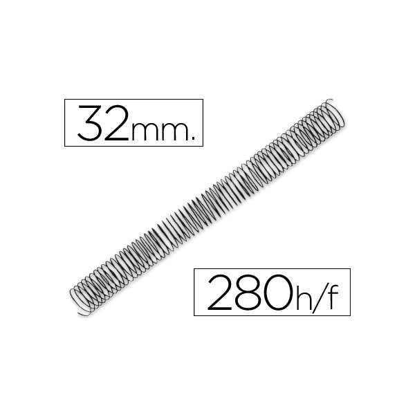 Espiral metalico q-connect 64 5:1 32mm 1,2mm caja de 50 unidades. Espiral metalico q-connect 64 5:1 32mm 1,2mm caja de 50 unidades.