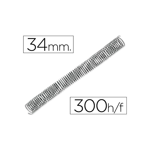 Espiral metalico q-connect 64 5:1 34mm 1,2mm caja de 25 unidades. Espiral metalico q-connect 64 5:1 34mm 1,2mm caja de 25 unidades.