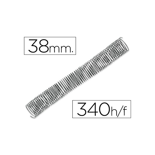 Espiral metalico q-connect 64 5:1 38mm 1,2mm caja de 25 unidades. Espiral metalico q-connect 64 5:1 38mm 1,2mm caja de 25 unidades.