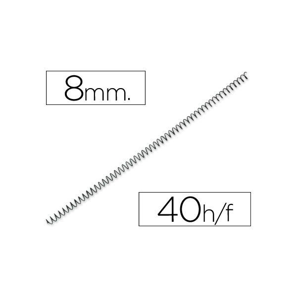 Espiral metalico q-connect 64 5:1 8mm 1mm caja de 200 unidades. Espiral metalico q-connect 64 5:1 8mm 1mm caja de 200 unidades.