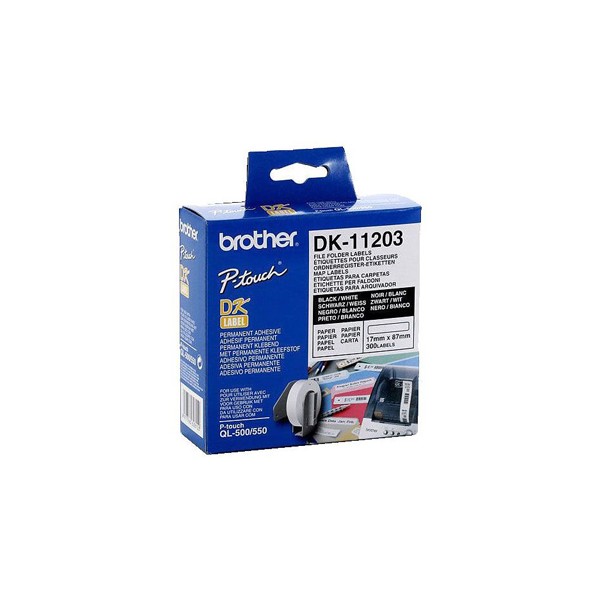 Etiqueta adhesiva brother dk11203 -tamaño 17x87 mm para impresoras de etiquetas ql -300 etiquetas-. Etiqueta adhesiva brother dk11203 -tamaño 17x87 mm para impresoras de etiquetas ql -300 etiquetas-.