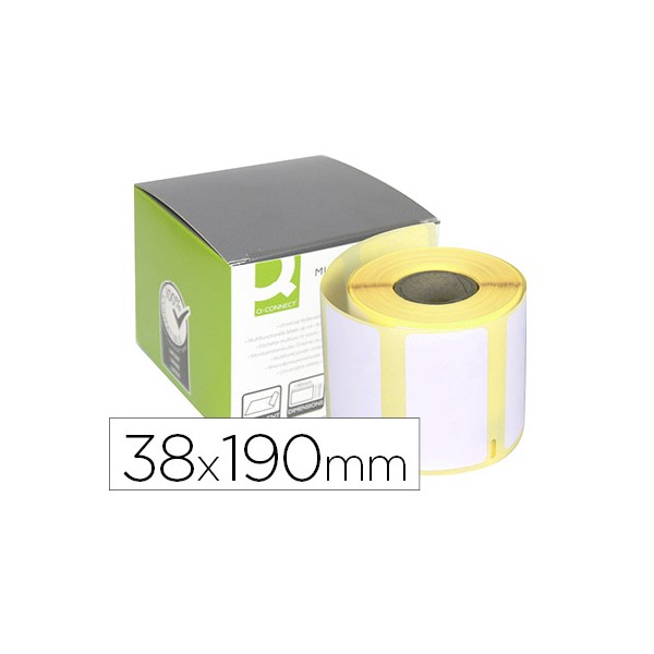 Etiqueta adhesiva q-connect kf18542 compatible dymo 99018 tamaño 38x190 mm caja con 110 etiquetas. Etiqueta adhesiva q-connect kf18542 compatible dymo 99018 tamaño 38x190 mm caja con 110 etiquetas.
