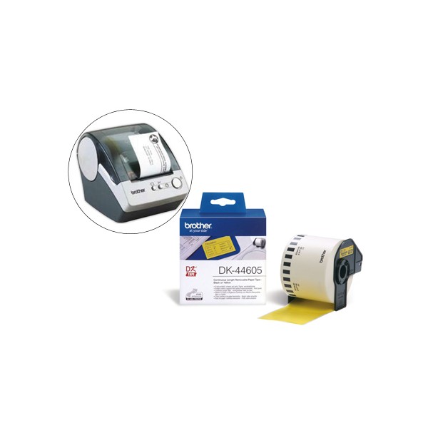 Etiqueta brother dk44605 cinta papel continuo adhesiva removible amarilla 62x30,48 mt. Etiqueta brother dk44605 cinta papel continuo adhesiva removible amarilla 62x30,48 mt.