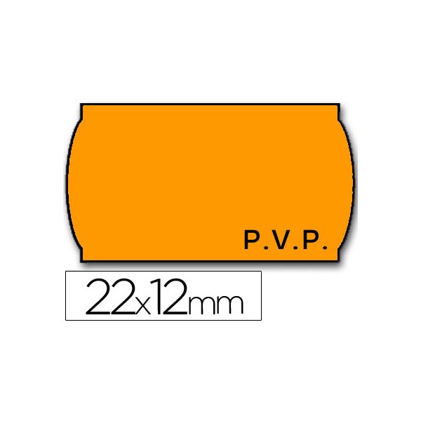 Etiquetas meto onduladas 22 x 12 mm pvp removible fn. -fluor naranja -rollo 1500 etiquetas. Etiquetas meto onduladas 22 x 12 mm pvp removible fn. -fluor naranja -rollo 1500 etiquetas.