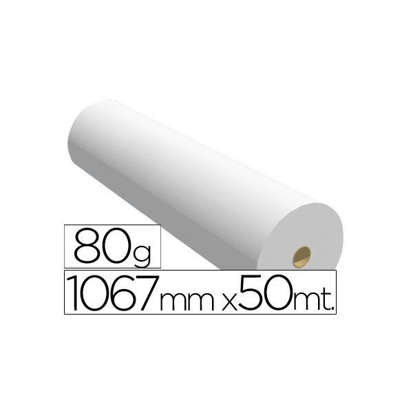 Papel reprografia para plotter 1067mmx50mt 80gr impresion ink-jet. Papel reprografia para plotter 1067mmx50mt 80gr impresion ink-jet.