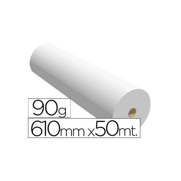Papel reprografia para plotter 610mmx50mt 90gr impresion ink-jet. Papel reprografia para plotter 610mmx50mt 90gr impresion ink-jet.