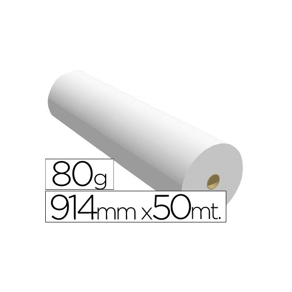 Papel reprografia para plotter 914mmx50mt 80gr impresion ink-jet. Papel reprografia para plotter 914mmx50mt 80gr impresion ink-jet.