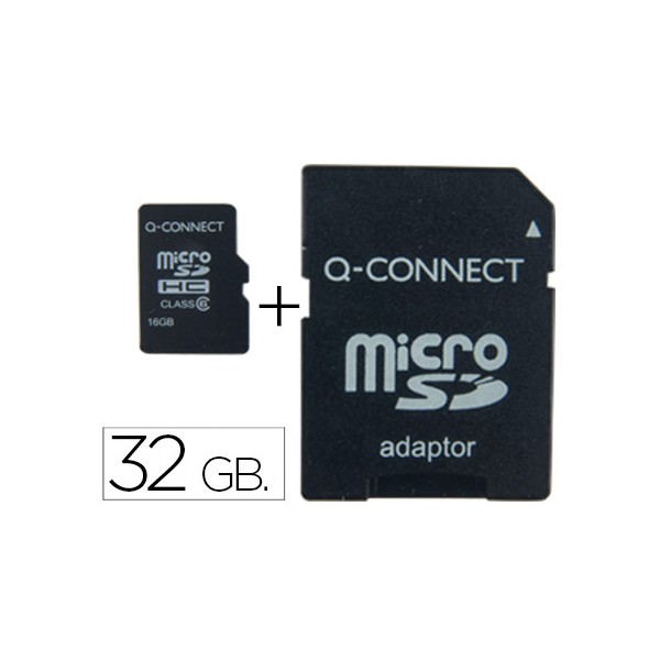 Memoria sd micro q-connect flash 32 gb clase 6 con adaptador. Memoria sd micro q-connect flash 32 gb clase 6 con adaptador.