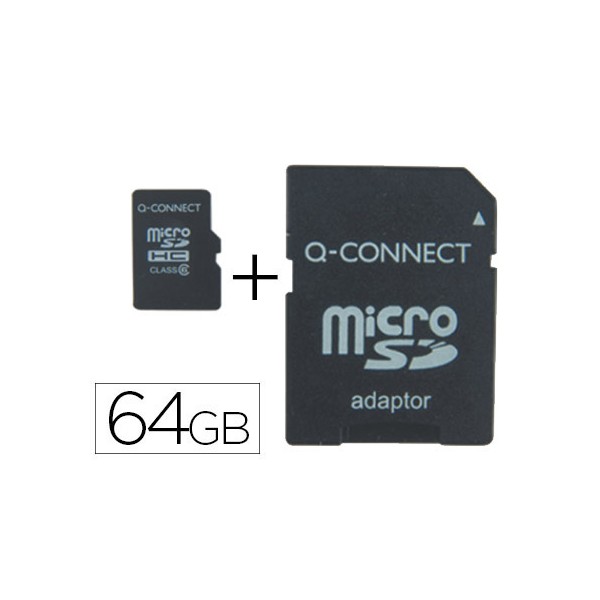 Memoria sd micro q-connect flash 64 gb clase 10 con adaptador. Memoria sd micro q-connect flash 64 gb clase 10 con adaptador.