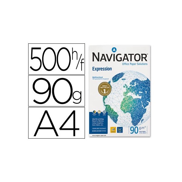 NAVIGATOR PAQUETE 500 HOJAS PAPEL MULTIFUNCION 90 G. INKJET FORMATO A4 NAVIGATOR PAQUETE 500 HOJAS PAPEL MULTIFUNCION 90 G. INKJET FORMATO A4