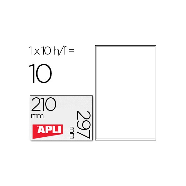 Etiquetas adhesivas apli transparentes poliester para impresora ink-jet 210x297 mm presentadas en carpetas de 10. Etiquetas adhesivas apli transparentes poliester para impresora ink-jet 210x297 mm presentadas en carpetas de 10.