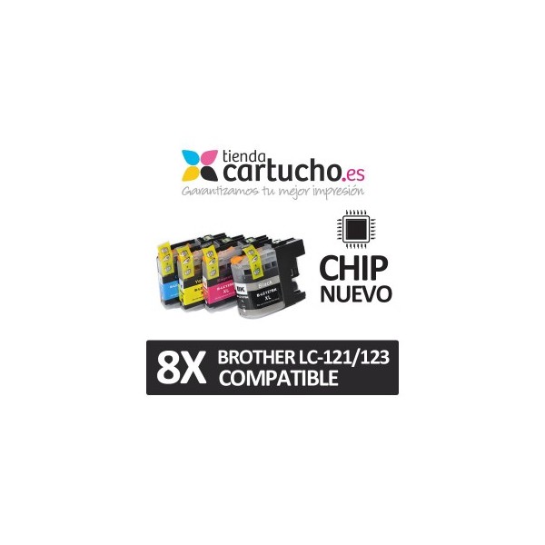 PACK 8 Brother LC-121/123 compatible (CHOISIR LES COULEURS)