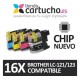 PACK 16 Brother LC-121/123 compatible