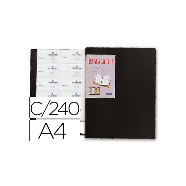 Carpeta beautone clasificador de tarjetas polipropileno din a4 para 240 tarjetas negra. Carpeta beautone clasificador de tarjetas polipropileno din a4 para 240 tarjetas negra.