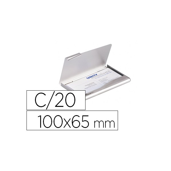Tarjetero durable aluminio capacidad 20 tarjetas de visitas 55x90 mm color plata 100x65 mm. Tarjetero durable aluminio capacidad 20 tarjetas de visitas 55x90 mm color plata 100x65 mm.