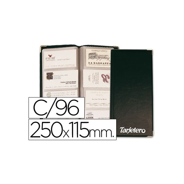 Tarjetero para tarjetas visita color negro para 96 unidades tamaño 250 x 115 mm. Tarjetero para tarjetas visita color negro para 96 unidades tamaño 250 x 115 mm.