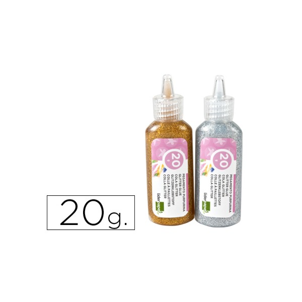 Purpurina pegamento liderpapel fantasia colores metalicos oro y plata bote de 20 gr. Purpurina pegamento liderpapel fantasia colores metalicos oro y plata bote de 20 gr.