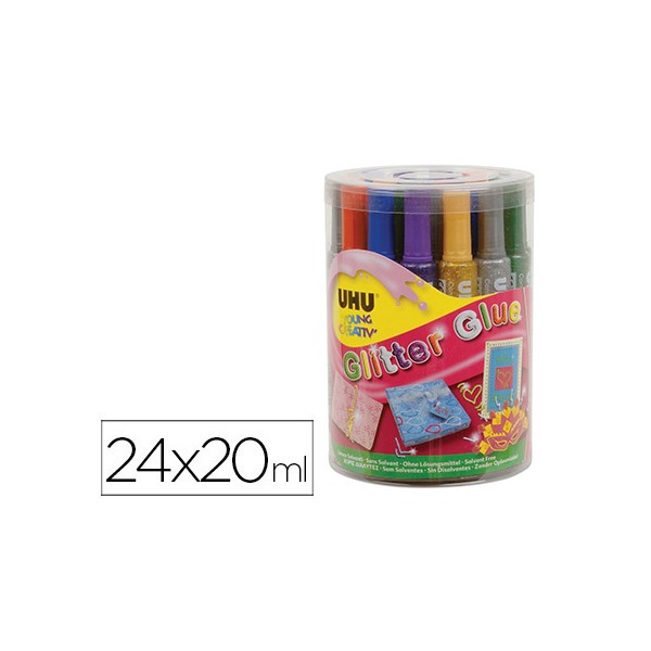 Purpurina pegamento uhu glitter glue mix bote 24 unidades colores surtidos 20 ml. Purpurina pegamento uhu glitter glue mix bote 24 unidades colores surtidos 20 ml.