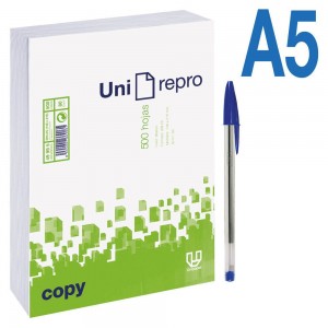UNIPAPEL PAQUETE DE 500 HOJAS UNIREPRO COPY A5 80 GR
