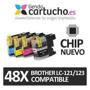 PACK 48 Brother LC-121/123 compatible PARA LA IMPRESORA Cartouches d'encre Brother DCP-J132W