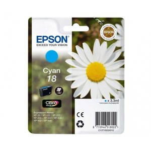 ORIGINAL EPSON 18 CYAN, para impresoras Expression Home XP-102, XP-202, XP-205, XP-30, XP-302 PARA LA IMPRESORA Epson Expression Home XP-402