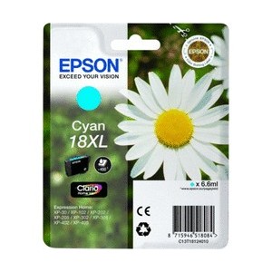 ORIGINAL EPSON 18XL CYAN, para impresoras Expression Home XP-102, XP-202, XP-205, XP-30, XP-302 PARA LA IMPRESORA Epson Expression Home XP-312